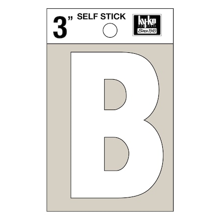Hy-Ko 3In White Vinyl Letter B, 10PK A30512